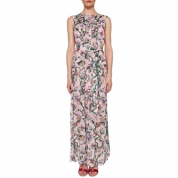 Ted Baker Dresses & Skirts - Ted Baker Pink Jungle Floral Maxi Dress Belted Sleeveless Occasion US 6